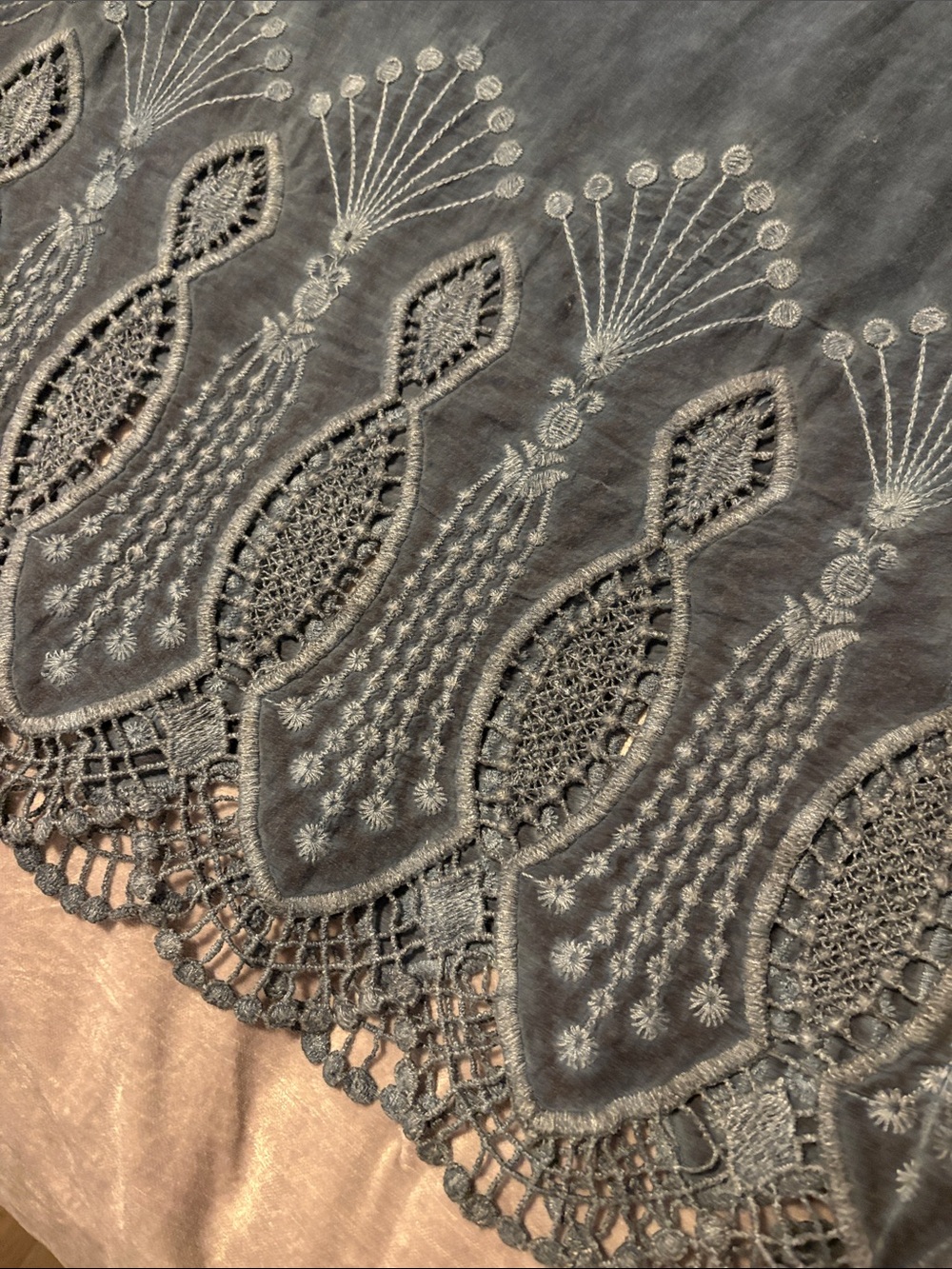 Lauren Ralph Lauren Slate Blue Crochet-Trim Top - Picture 4 of 4